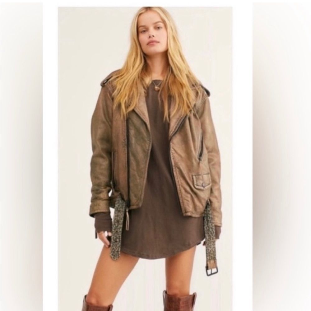 Free People Over You Leather Moto Jacket
